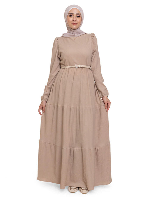 Beige Basic Dress
