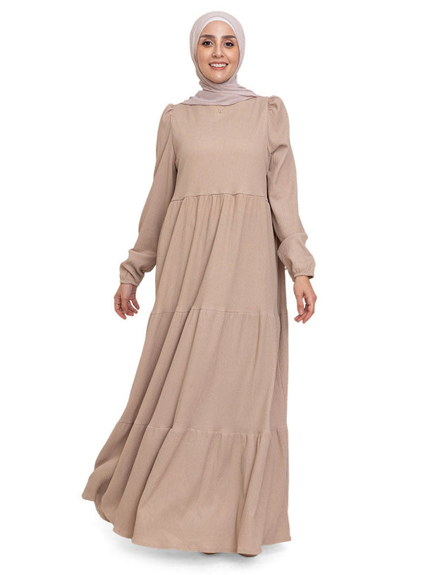 Beige Basic Dress