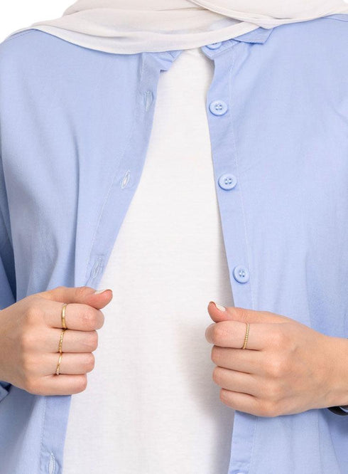 Baby Blue M - Poplin Shirt - Khotwh