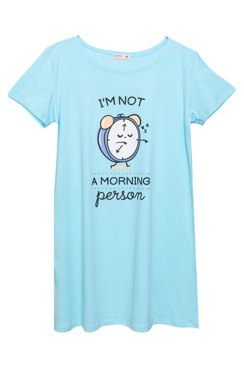 Baby Blue Night Shirt - Design 17 - Khotwh