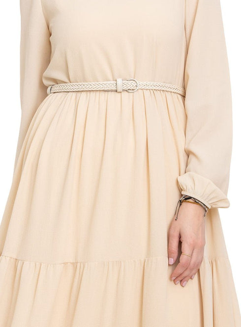 Beige Basic Dress - Khotwh