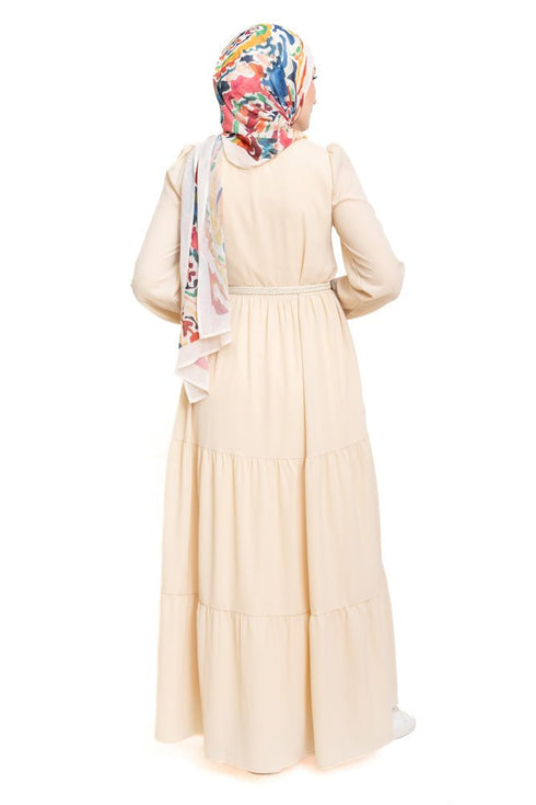Beige Basic Dress - Khotwh
