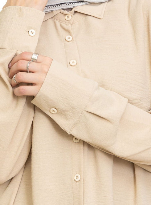 Beige CY - Over Size Shirt - Khotwh