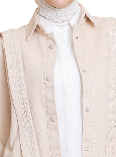 Beige Gabardine Jacket 1 - Khotwh