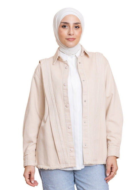 Beige Gabardine Jacket 1 - Khotwh