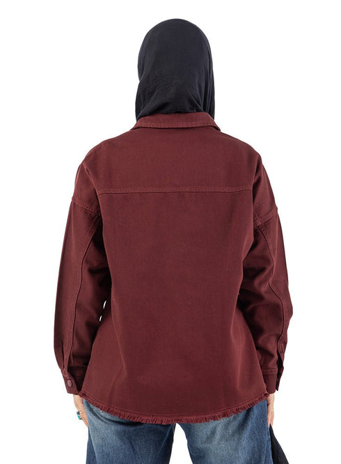 Bergundy Gabardine Jacket 2 - Khotwh