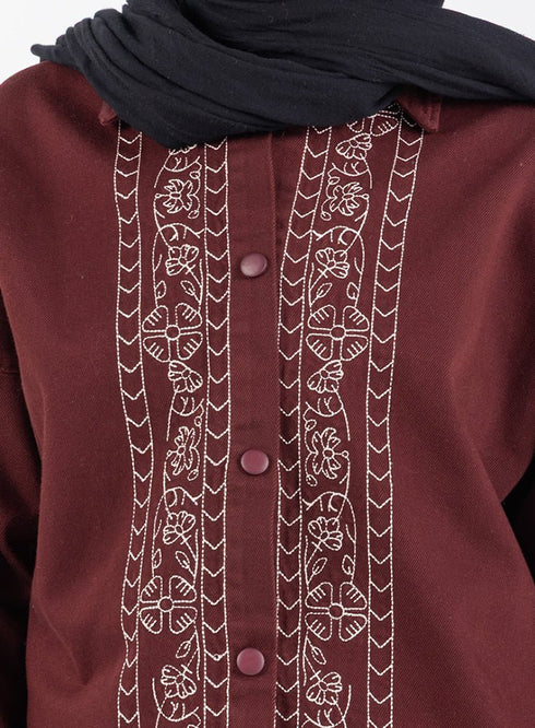 Bergundy Gabardine Jacket 2 - Khotwh