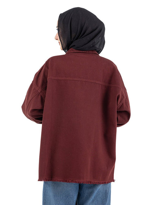 Bergundy Gabardine Jacket 2 - Khotwh