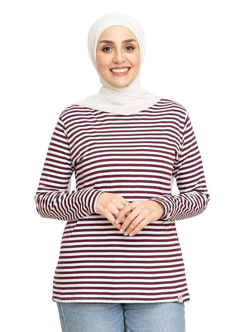 Bergundy Lines Long Sleeve - Khotwh