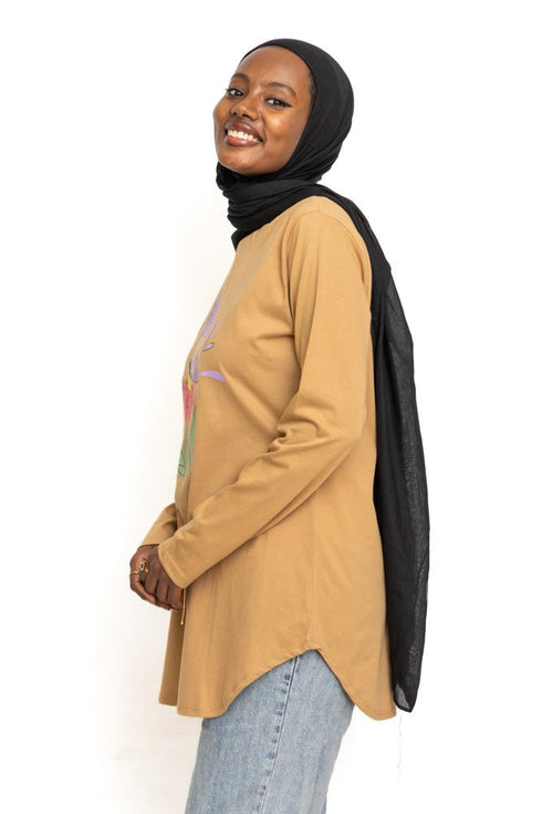 Biscuit Printed Long - Sleeve Design 10 - Khotwh