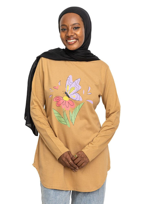 Biscuit Printed Long - Sleeve Design 10 - Khotwh