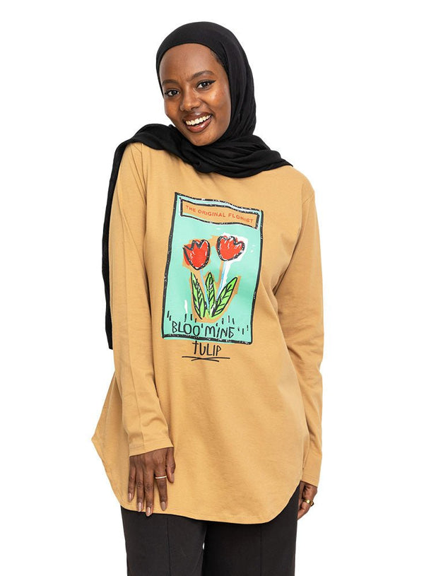 Biscuit Printed Long - Sleeve Design 11 - Khotwh