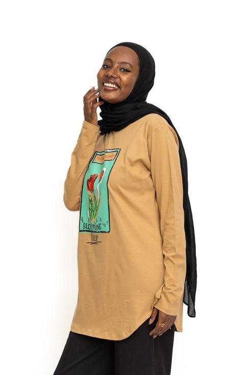 Biscuit Printed Long - Sleeve Design 11 - Khotwh