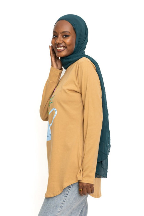 Biscuit Printed Long - Sleeve Design 8 - Khotwh