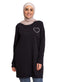 Black Basic Tunic - Love - Khotwh