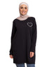 Black Basic Tunic - Love - Khotwh