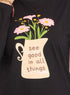Black - Design 29 Printed Long - Sleeve - Khotwh