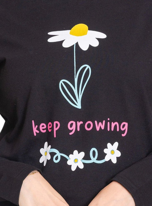 Black - Design 31 Printed Long - Sleeve - Khotwh