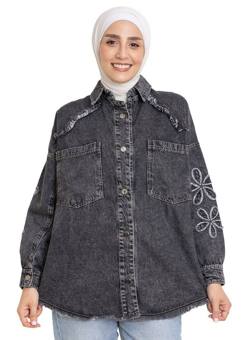 Black Design 7110 Jeans Jacket - Khotwh