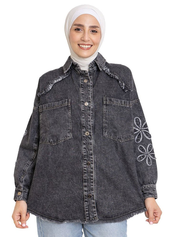 Black Design 7110 Jeans Jacket - Khotwh