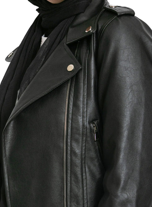 Black Leather Jacket - Khotwh