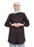 Black Long Poplin Shirt - Khotwh