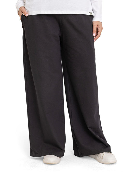 Black Melton Wide Leg (W) - Khotwh