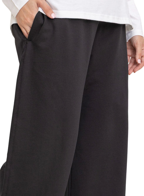 Black Melton Wide Leg (W) - Khotwh
