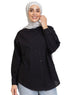 Black Pocket Over Size Linen Shirt - Khotwh