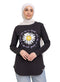 Black Printed Long - Sleeve Design 22 - Khotwh