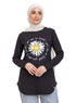 Black Printed Long - Sleeve Design 22 - Khotwh
