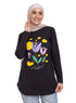 Black Printed Long - Sleeve Design 24 - Khotwh