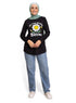 Black Printed Long - Sleeve Design 28 - Khotwh