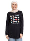 Black Printed Long - Sleeve Design 51 - Khotwh
