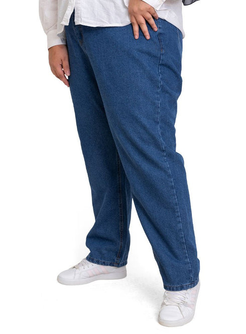 Blue 8 Plus Size - Momfit Jeans - Khotwh