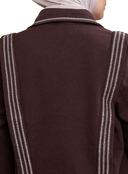 Brown Gabardine Jacket 1 - Khotwh