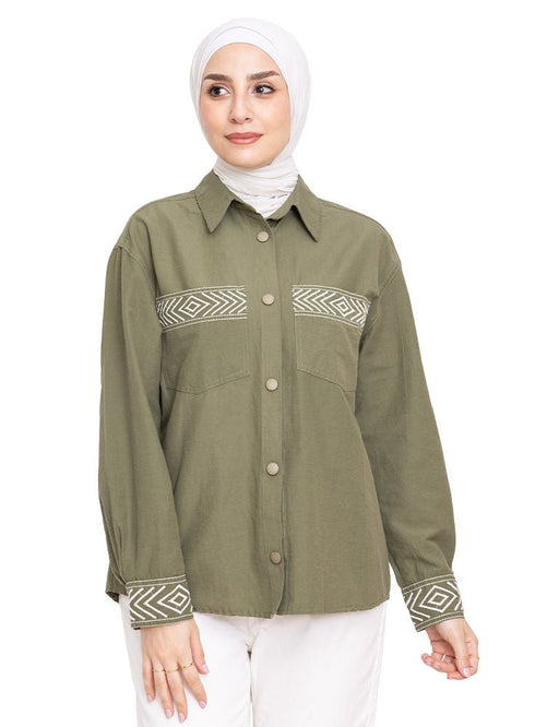 Cedar Embroidered Shirt - Khotwh
