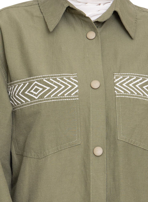 Cedar Embroidered Shirt - Khotwh