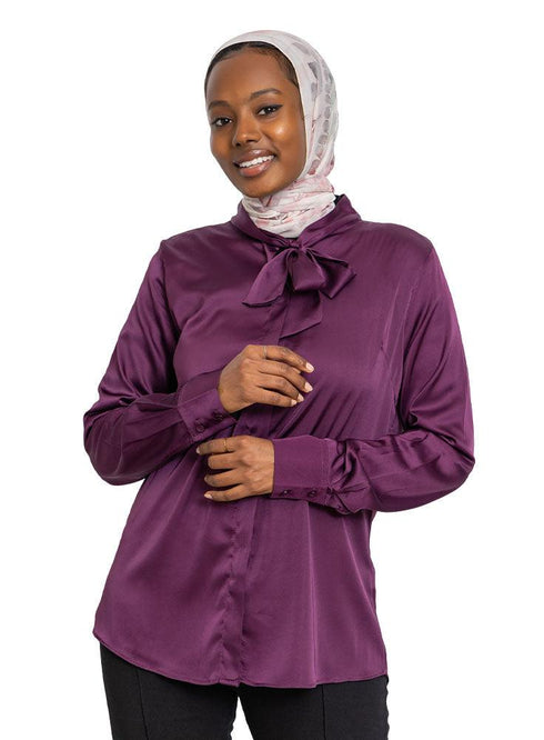 Cherry Satin Tape Blouse - Khotwh