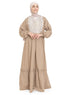 Coffee Linen Dress - Khotwh