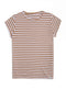 Coffee Striped Short - Sleeve - Khotwh