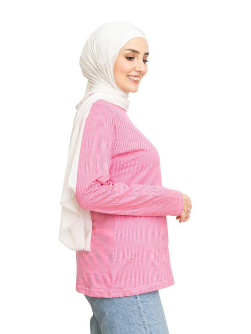 Crimson Pink Lines Long Sleeve - Khotwh