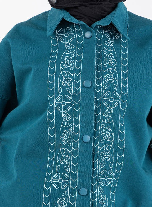 Dark Emerald Gabardine Jacket 2 - Khotwh