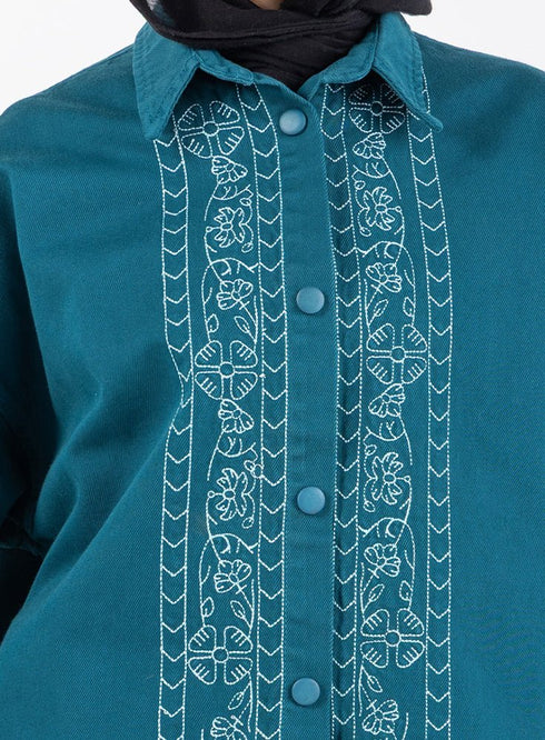 Dark Emerald Gabardine Jacket 2 - Khotwh