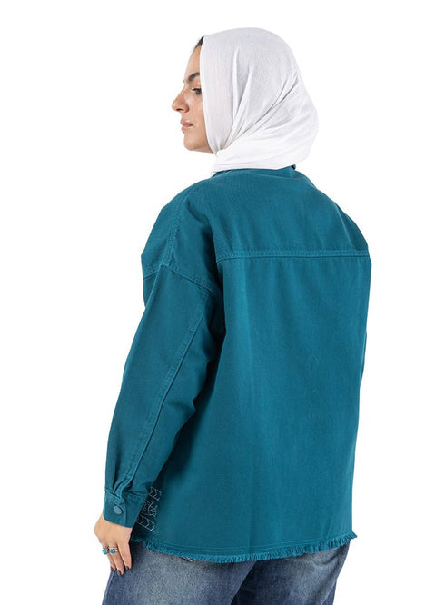 Dark Emerald Gabardine Jacket 2 - Khotwh