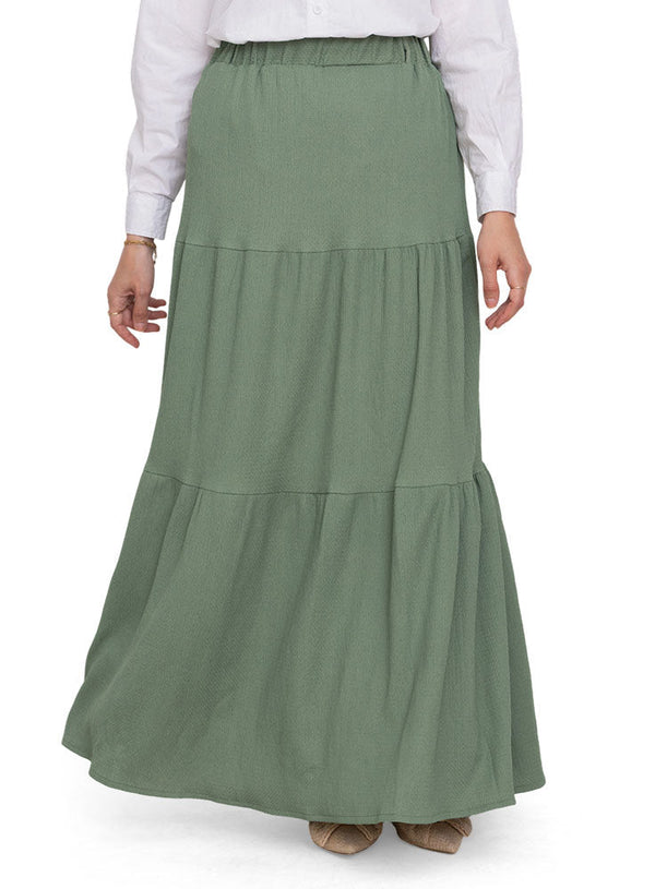 Dark Olive Crochet Skirt - Khotwh