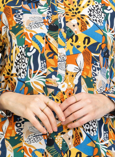 Design 13 Cloak Printed Blouse - Khotwh