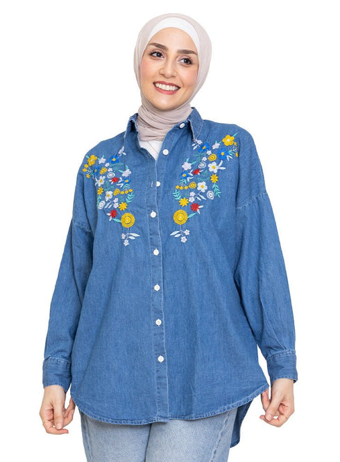 Design 4 - Cool Ice E - Over Size Denim Shirt - Khotwh