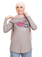 Forest Grey Printed Long - Sleeve Design 50 - Khotwh