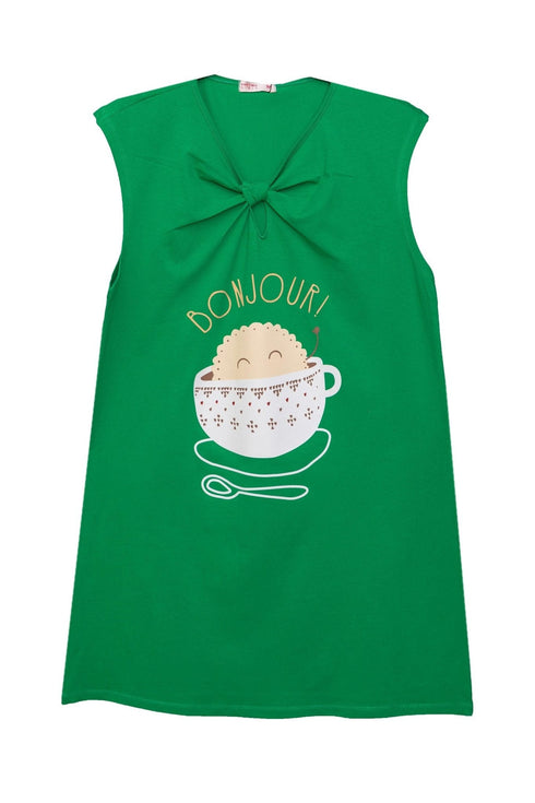 Green knot Night Shirt - Design 5 - Khotwh